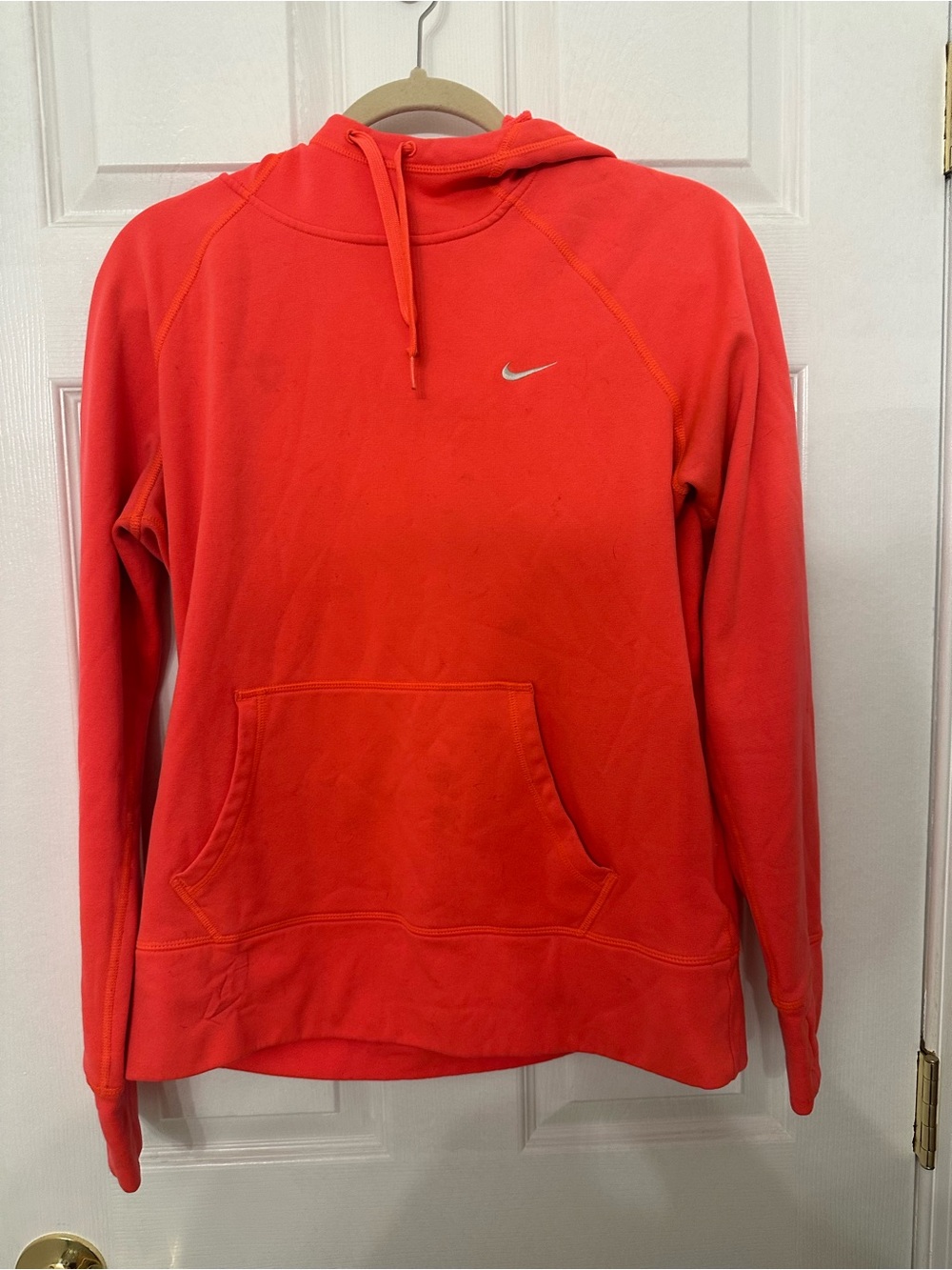 Nike Women's Coral-Red Hooded Sweatshirt